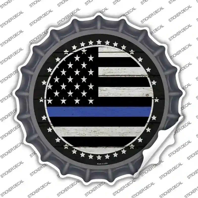 Blue Line Novelty Bottle Cap Sticker Decal