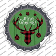 Merry Christmas Reindeer Novelty Bottle Cap Sticker Decal