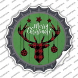 Merry Christmas Reindeer Novelty Bottle Cap Sticker Decal