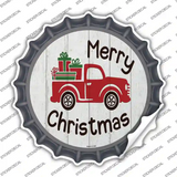 Merry Christmas Present Truck Novelty Bottle Cap Sticker Decal