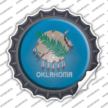 Oklahoma State Flag Novelty Bottle Cap Sticker Decal