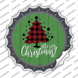 Merry Christmas With Tree Novelty Bottle Cap Sticker Decal