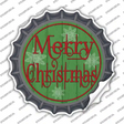 Merry Christmas Green Wood Novelty Bottle Cap Sticker Decal