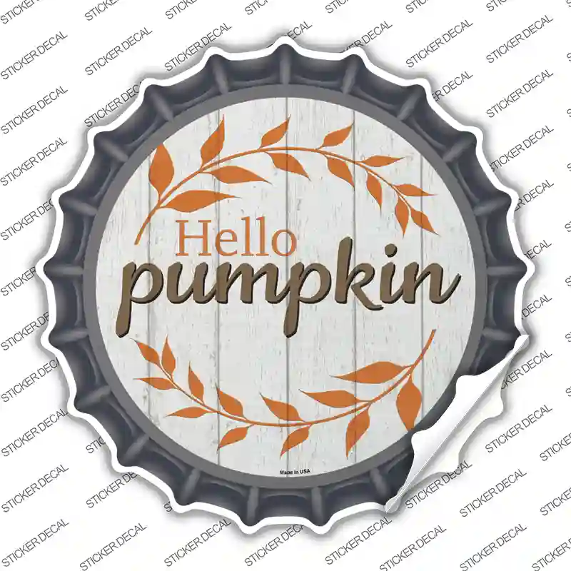 Hello Pumpkin Novelty Bottle Cap Sticker Decal