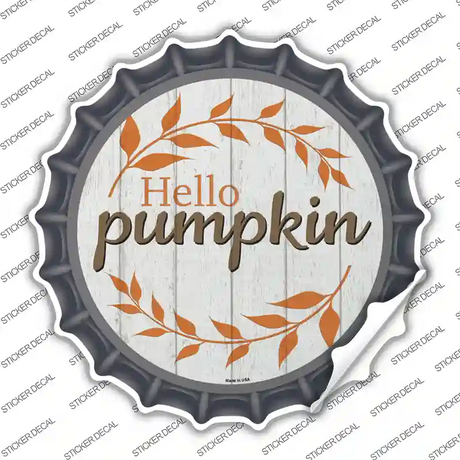 Hello Pumpkin Novelty Bottle Cap Sticker Decal