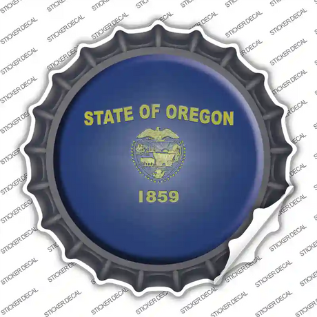 Oregon State Flag Novelty Bottle Cap Sticker Decal