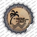 Ocean Made Me Salty Novelty Bottle Cap Sticker Decal