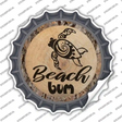 Beach Bum Seaturtle Novelty Bottle Cap Sticker Decal