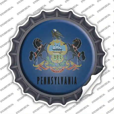 Pennsylvania Flag Novelty Bottle Cap Sticker Decal