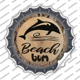 Beach Bum Dolphin Novelty Bottle Cap Sticker Decal