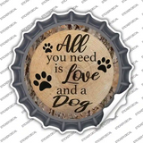 Love and a Dog Novelty Bottle Cap Sticker Decal