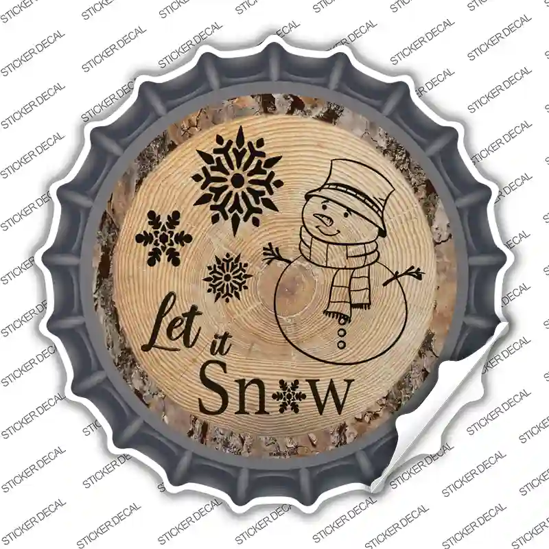 Let it Snow Novelty Bottle Cap Sticker Decal