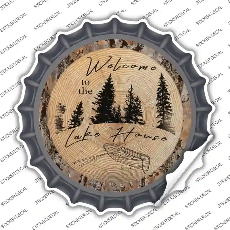 Welcome to the Lake House Novelty Bottle Cap Sticker Decal