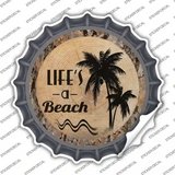 Lifes a Beach Novelty Bottle Cap Sticker Decal