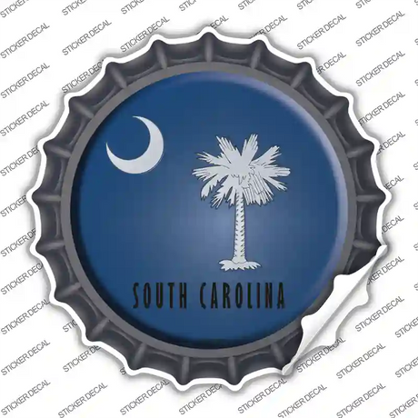 South Carolina State Flag Novelty Bottle Cap Sticker Decal