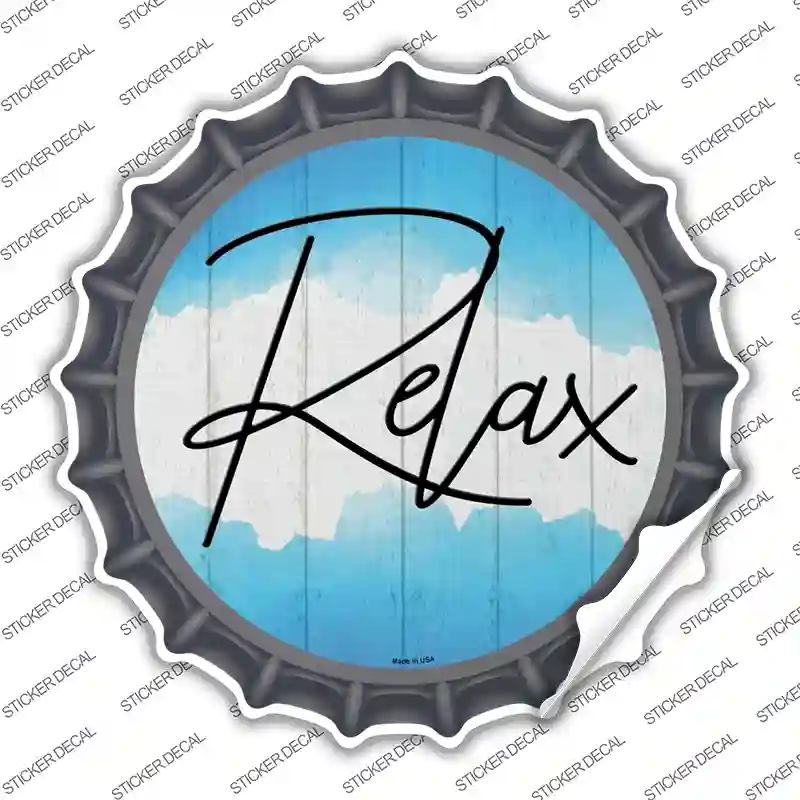 Relax Novelty Bottle Cap Sticker Decal