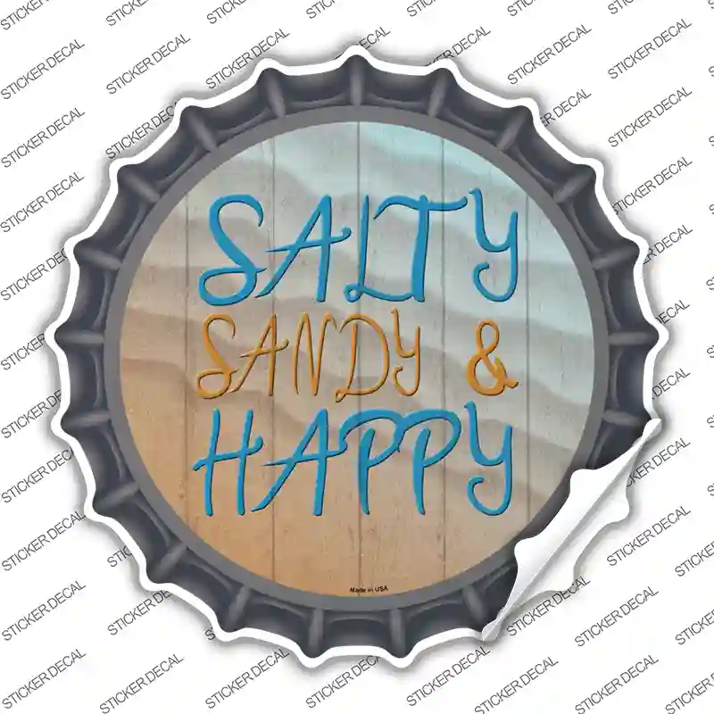 Salty Sandy and Happy Novelty Bottle Cap Sticker Decal