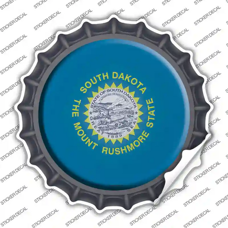 South Dakota State Flag Novelty Bottle Cap Sticker Decal