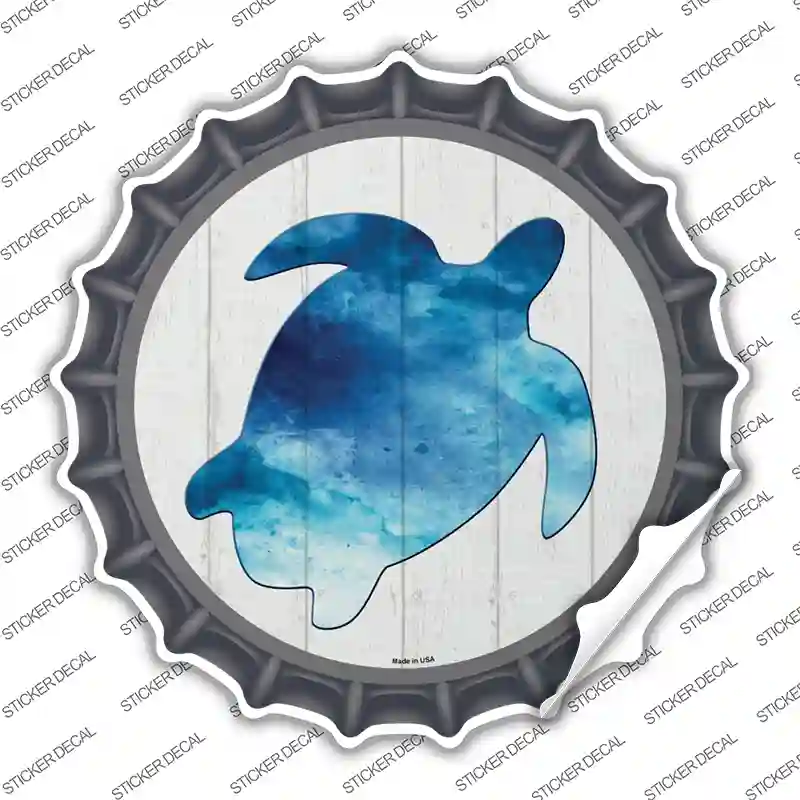 Seaturtle Silhouette Novelty Bottle Cap Sticker Decal