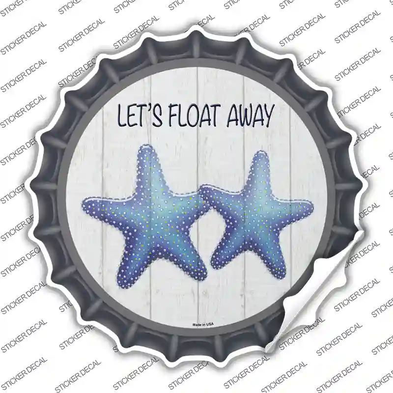 Lets Float Away Novelty Bottle Cap Sticker Decal