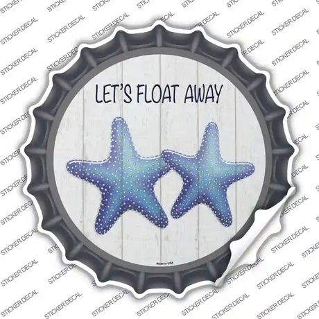 Lets Float Away Novelty Bottle Cap Sticker Decal