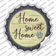 Home Sweet Home Paw Print Novelty Bottle Cap Sticker Decal