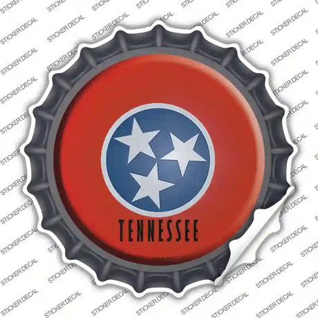 Tennessee State Flag Novelty Bottle Cap Sticker Decal