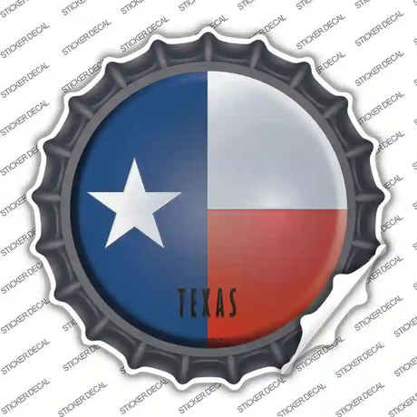 Texas State Flag Novelty Bottle Cap Sticker Decal
