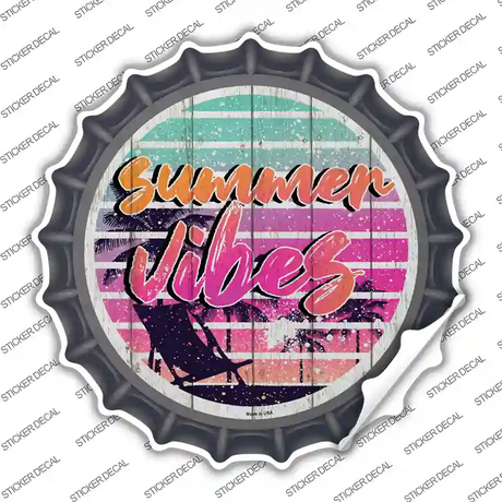 Summer Vibes Novelty Bottle Cap Sticker Decal