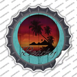 Beachy Sunset Novelty Bottle Cap Sticker Decal