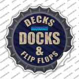 Decks Docks and Flip Flops Novelty Bottle Cap Sticker Decal
