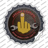 Flip Off Wrench Novelty Bottle Cap Sticker Decal