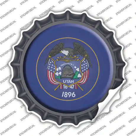 Utah State Flag Novelty Bottle Cap Sticker Decal
