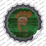 Bigfoot Hunter Footprint Novelty Bottle Cap Sticker Decal