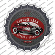 Vintage Iron Red Novelty Bottle Cap Sticker Decal