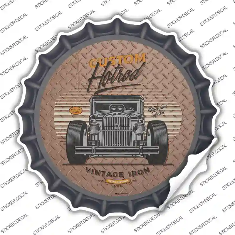 Built For Speed Hotrod Novelty Bottle Cap Sticker Decal