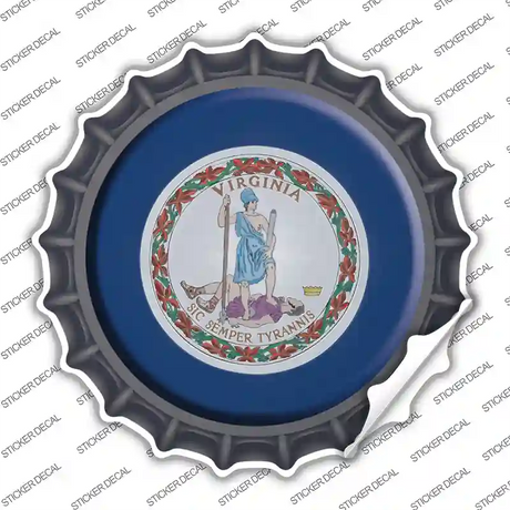 Virginia State Flag Novelty Bottle Cap Sticker Decal