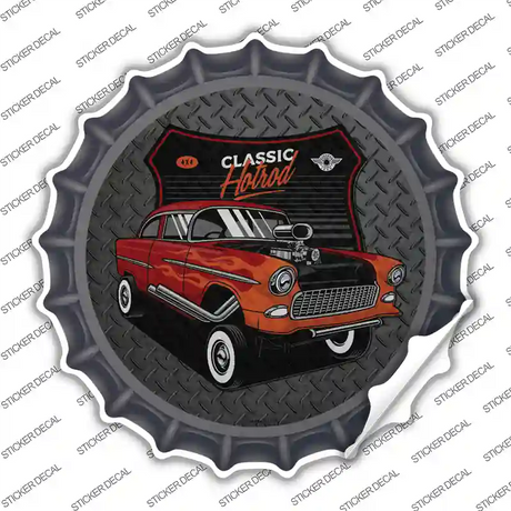 Lifted Orange Hotrod Novelty Bottle Cap Sticker Decal