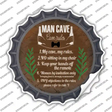 Cave Rules My Rules Novelty Bottle Cap Sticker Decal
