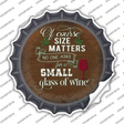 Size Matters Small Glass Novelty Bottle Cap Sticker Decal