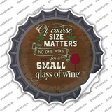 Size Matters Small Glass Novelty Bottle Cap Sticker Decal