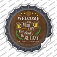 Eat Drink And Be Lazy Novelty Bottle Cap Sticker Decal