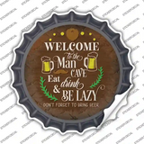 Eat Drink And Be Lazy Novelty Bottle Cap Sticker Decal