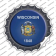 Wisconsin State Flag Novelty Bottle Cap Sticker Decal