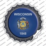 Wisconsin State Flag Novelty Bottle Cap Sticker Decal