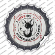 I Love My Australian Cattle Novelty Bottle Cap Sticker Decal