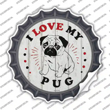 I Love My Baby Pug Novelty Bottle Cap Sticker Decal