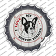 I Love My Boston Terrier Novelty Bottle Cap Sticker Decal