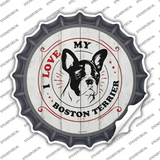I Love My Boston Terrier Novelty Bottle Cap Sticker Decal