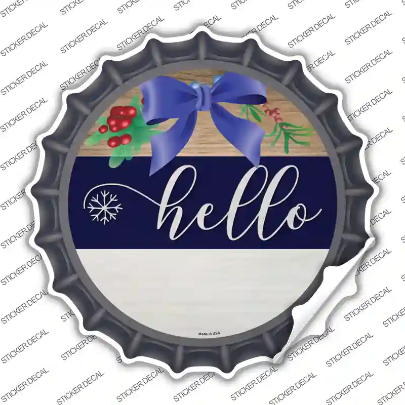 Hello Bow Novelty Bottle Cap Sticker Decal